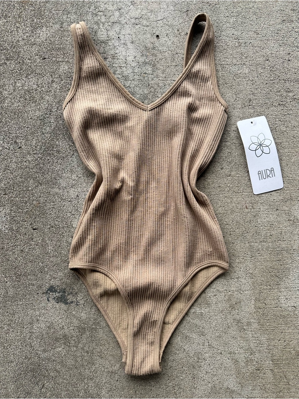 Aura Ribbed V-Neck Bodysuit